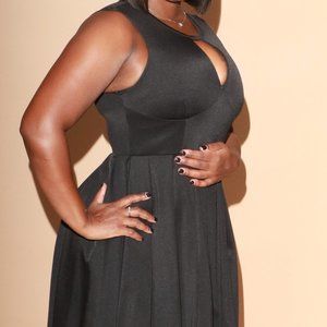 Tracy Reese black knee length cocktail dress